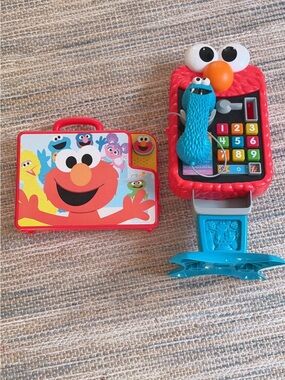 Sesame Street Elmo Red Play Cash Register with Blue Accessories